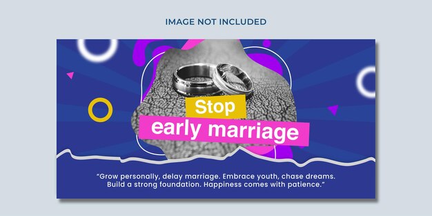 Stop early marriage banner template design