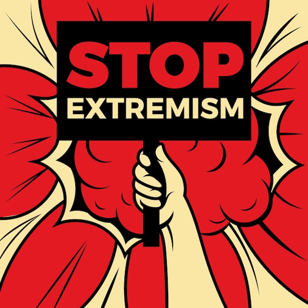 Vector stop extremism concept