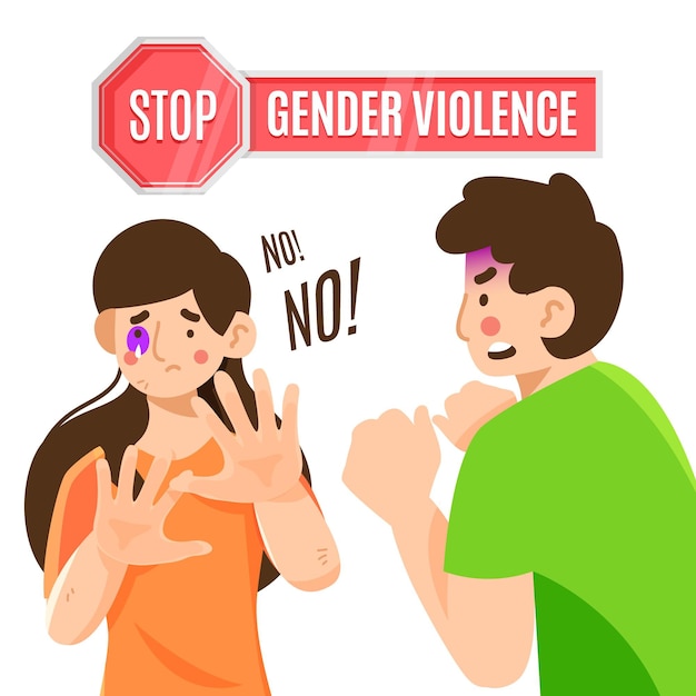 Stop gender violence concept