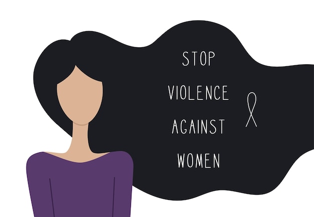 Stop geweld tegen vrouwen illustratie