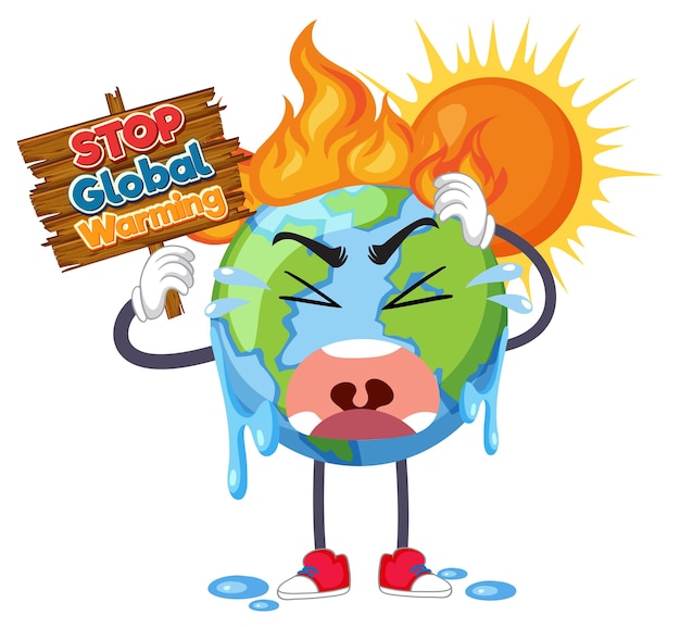 Stop global warming vector concept