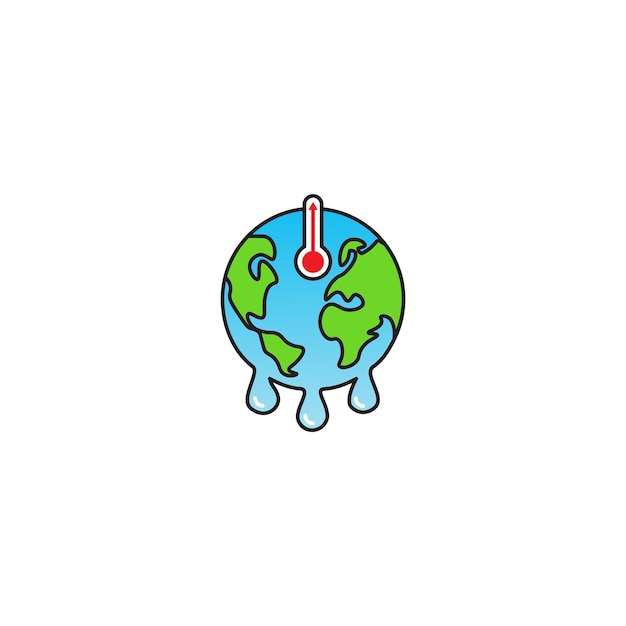 Stop global warming. Vector icon template