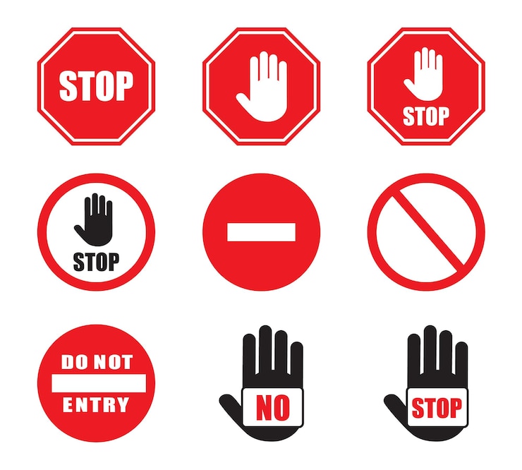 Vector stop halt toegestaan gebied ga geen gevarenwaarschuwing in verkeersbord vector aandacht verboden voorzichtigheid toegangsborden