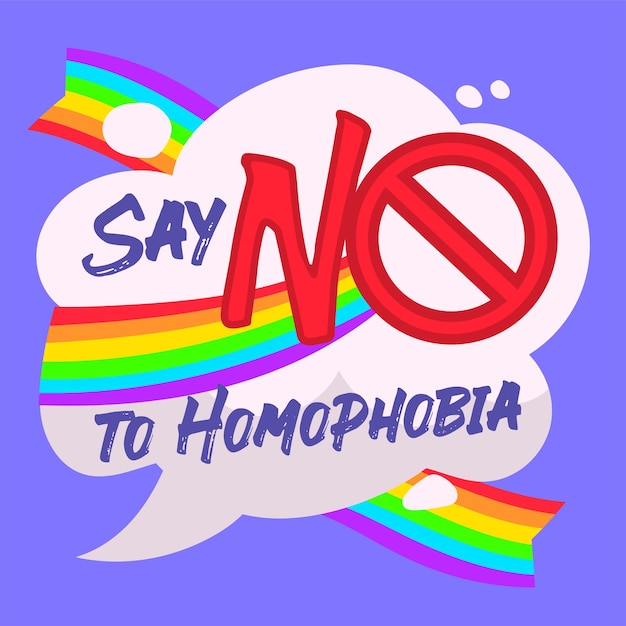 Stop homophobia лгбт-концепция для плаката