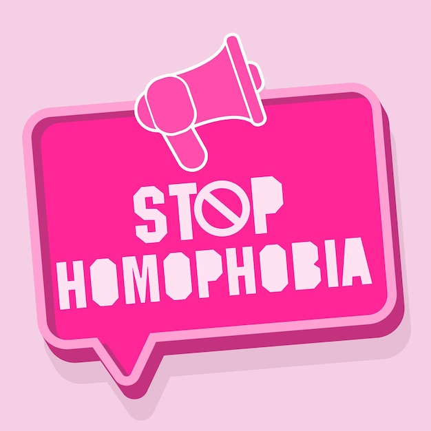 Stop homophobia лгбт-концепция для плаката