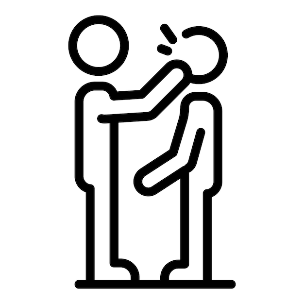 Stop menselijk geweld pictogram Overzicht stop menselijk geweld vector pictogram voor webdesign geïsoleerd op een witte achtergrond