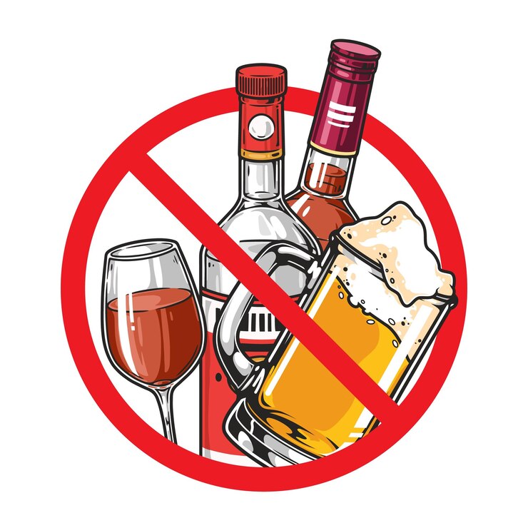 Stop met het drinken van alcohol. Element kleurrijk.