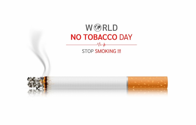 Stop met roken concept voor gezondheid Werelddag zonder tabak 31 mei Cilindrische rol verpakt in papier