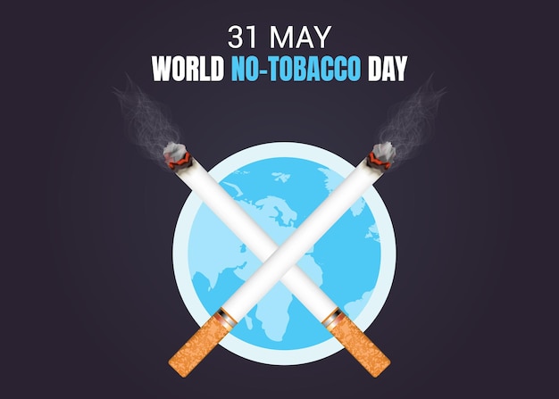Stop met roken en Werelddag zonder tabak Bannerontwerp