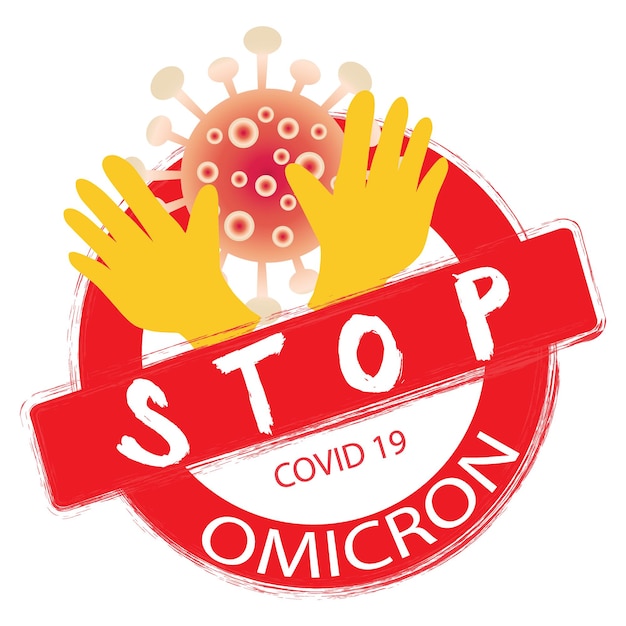 Stop Omicron nieuw covid19-variantsymbool