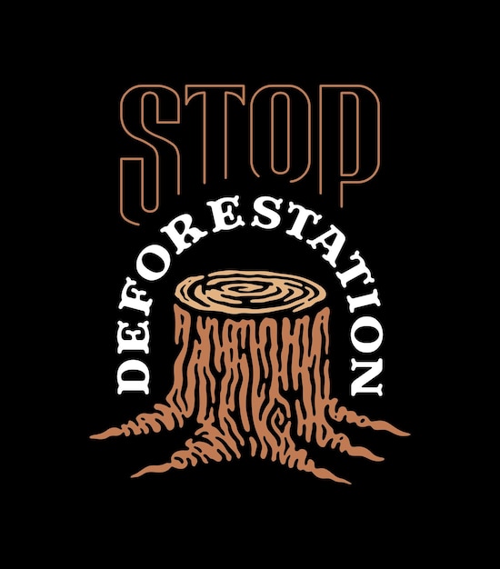 Stop ontbossing Eco Green illustratie