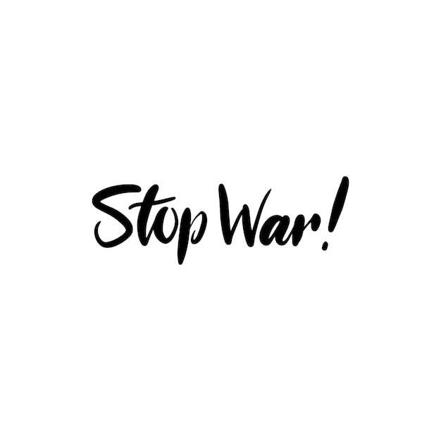 Stop oorlog handgeschreven letters