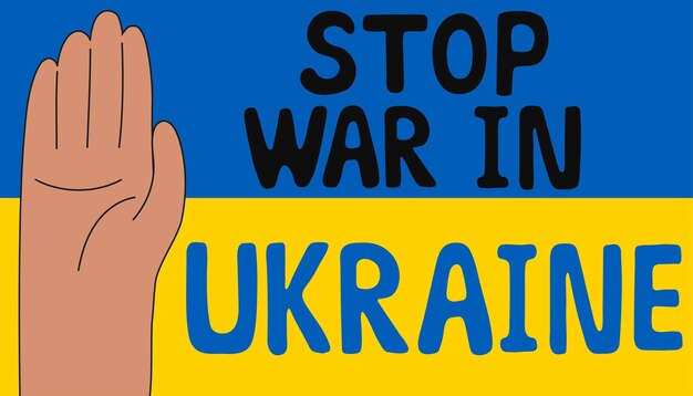 Stop oorlog in Oekraïne Bid voor Oekraïne Stop oorlog Concept vectorillustratie voor bannerontwerp