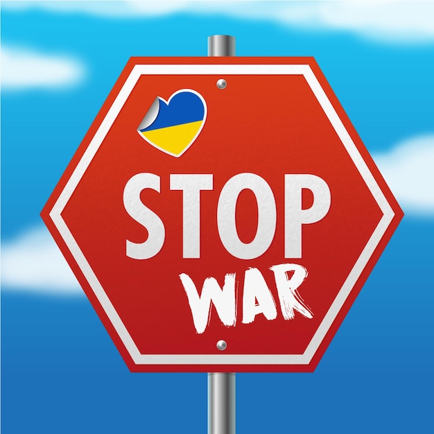 Stop oorlog teken Oekraïne vector
