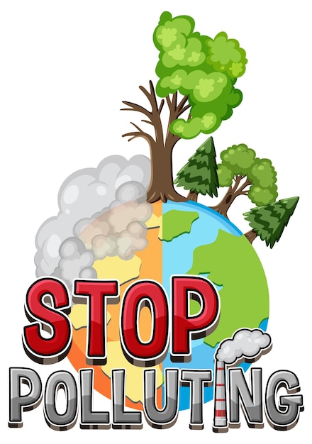 Stop pollution banner vector concept