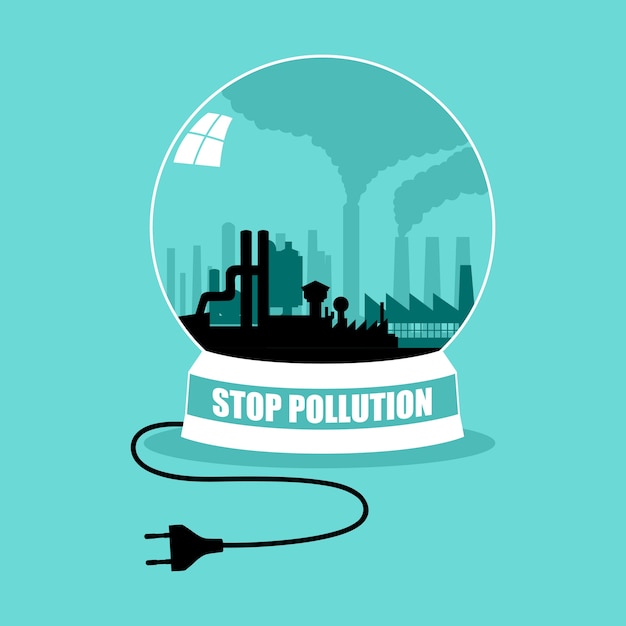 Vector stop pollution concept graphic