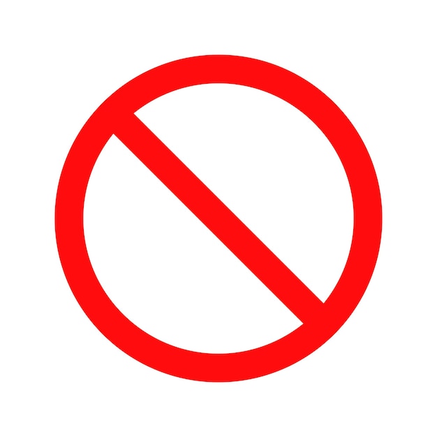 Stop prohibition red circle symbol. Vector illustration