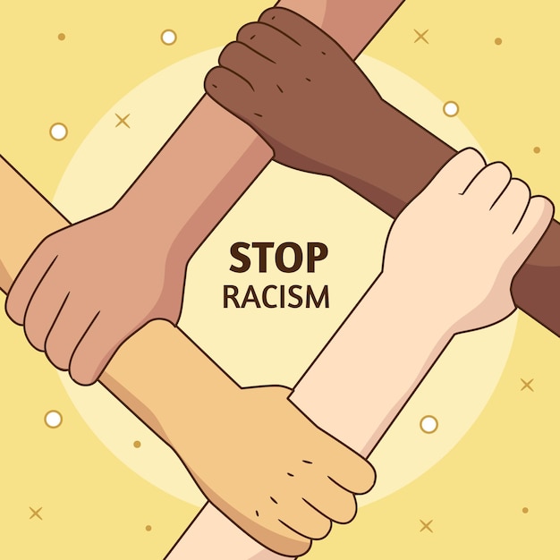 Vector stop racism illustration concept