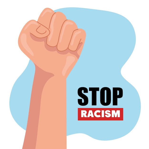 Stop racisme, hand in vuist, zwarte levens zijn belangrijk illustratie conceptontwerp