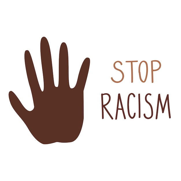 Stop racisme nee tegen racismepolitiegeweld stop geweld platte vectorillustratie