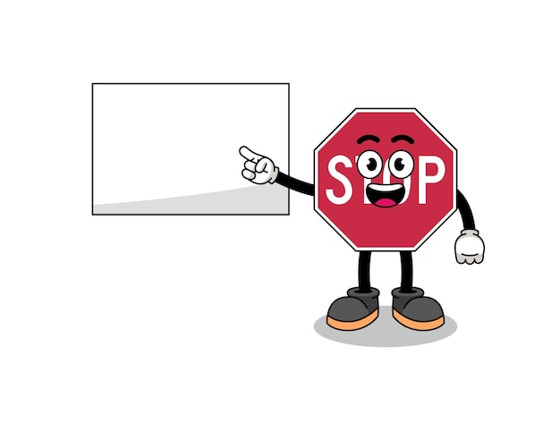 프레젠테이션을 하는 도로 표지판 그림을 중지하십시오.