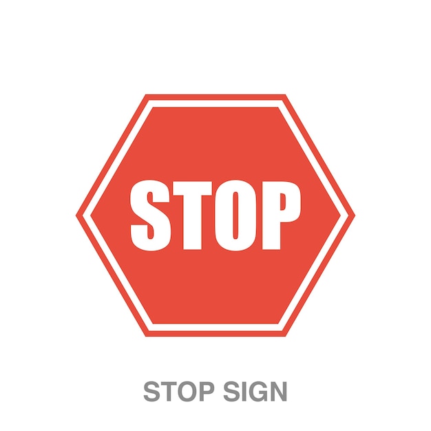 Stop sign illustration on transparent background