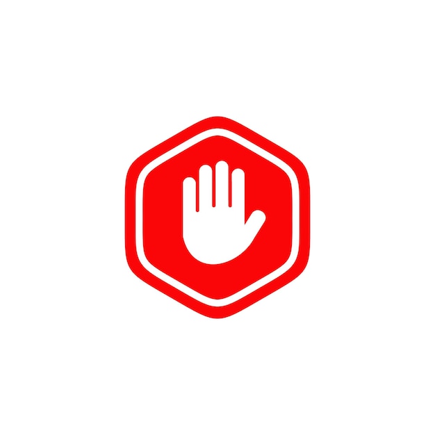 Stop sign logo design template