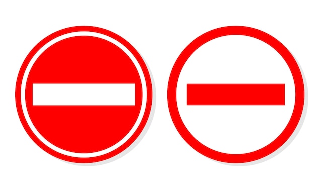 Vector stop sign on pack no entry vector illustration