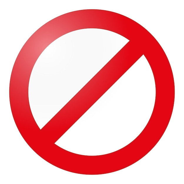 Stop sign. Red prohibition sign. Forbidden symbol