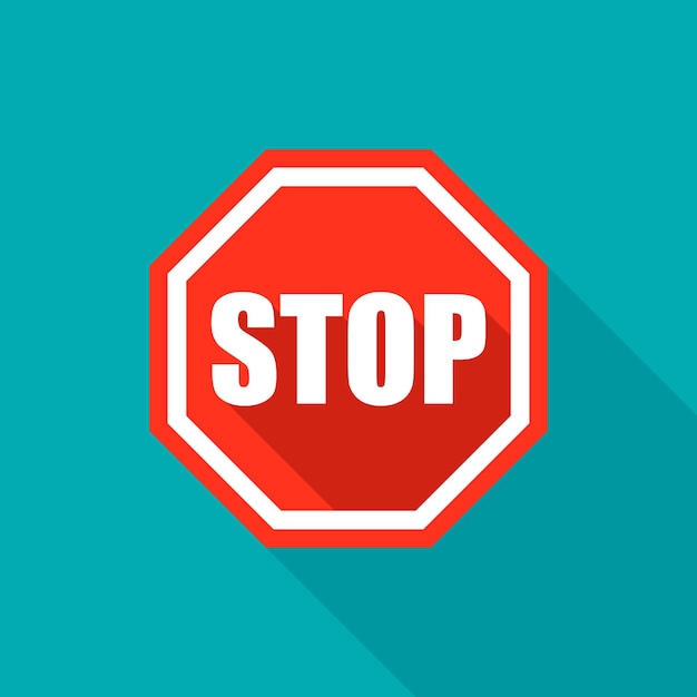 Segnale di stop icona stop isolata su sfondo bianco illustrazione vettoriale