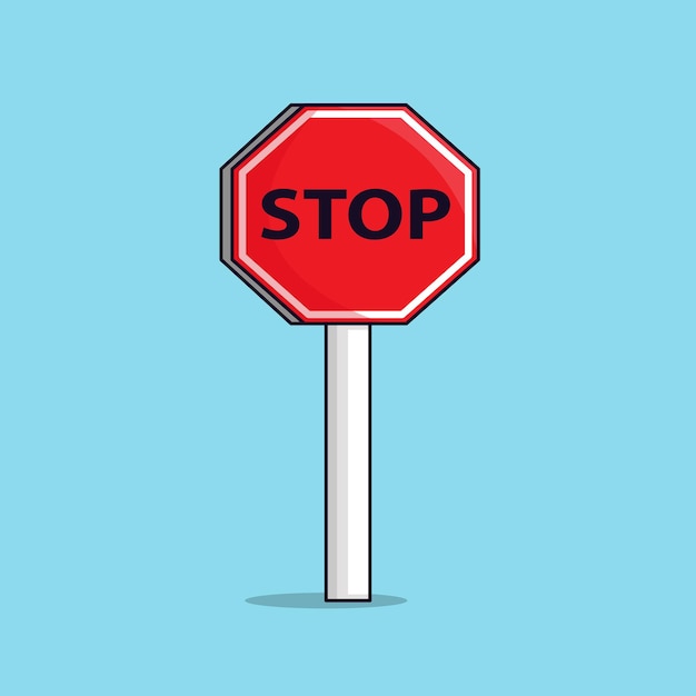 Vector stop sign vector icon illustration. traffic sign object concept isolated vector. flat design style