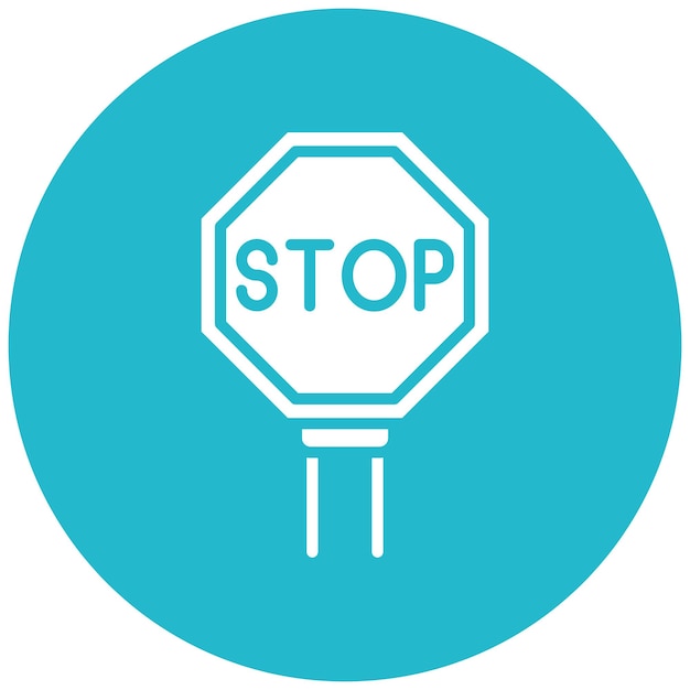 Stop Sign Vector Illustration Style