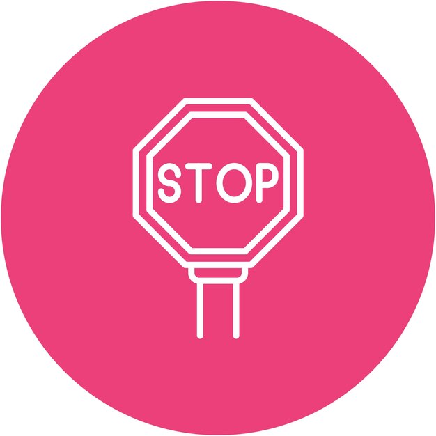 Stop Sign Vector Illustration Style