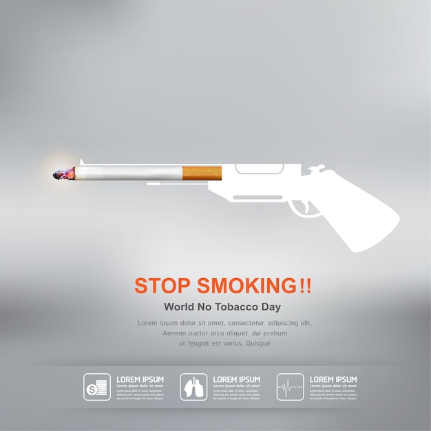 Stop smoking  concept for background world no tobacco day.