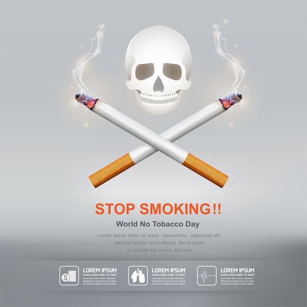 Vector stop smoking concept world no tobacco day