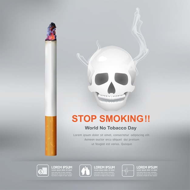 Stop smoking  concept world no tobacco day.