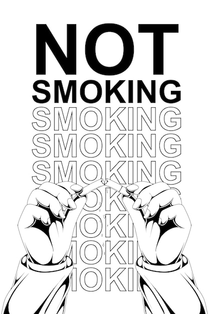 Vector stop smoking illustration line art