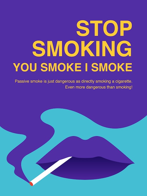 Vector stop smoking illustration poster.