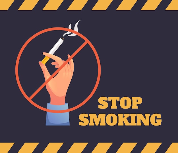 Stop smoking no cigarette bad addiction concept Vector graphic design illustration element