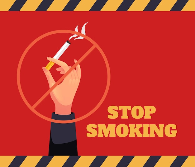 Stop smoking no cigarette bad addiction concept Vector graphic design illustration element