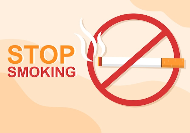 Stop Smoking or No Cigarettes Illustration