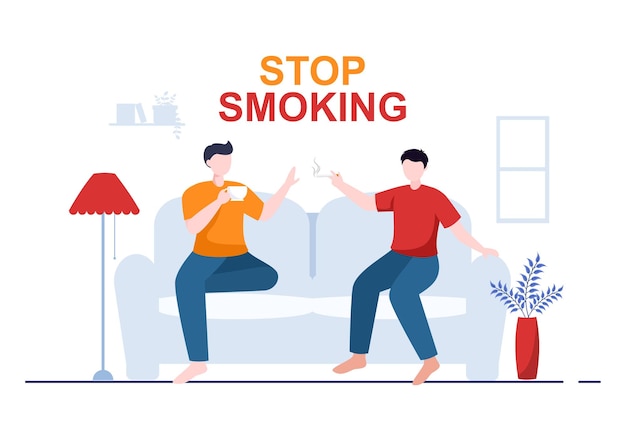 Stop Smoking or No Cigarettes Illustration