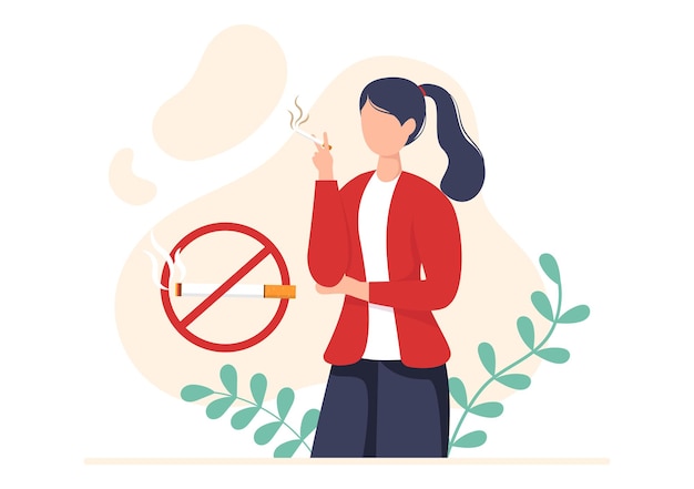 Vector stop smoking or no cigarettes illustration