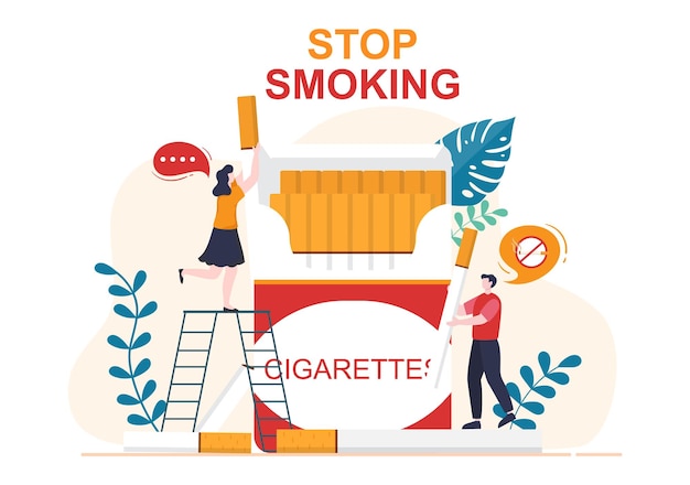 Stop Smoking or No Cigarettes Illustration