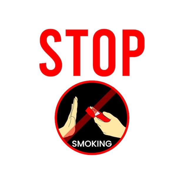 Stop smoking sign vector design