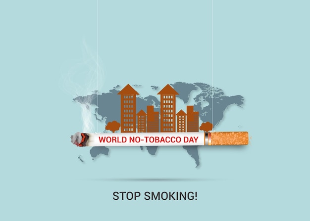 Stop Smoking And World No Tobacco Day Banner Design