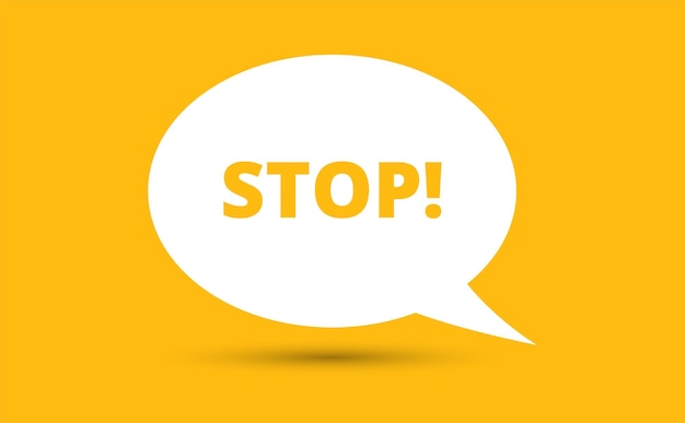 stop speech bubble vector illustration Communication speech bubble with stop text