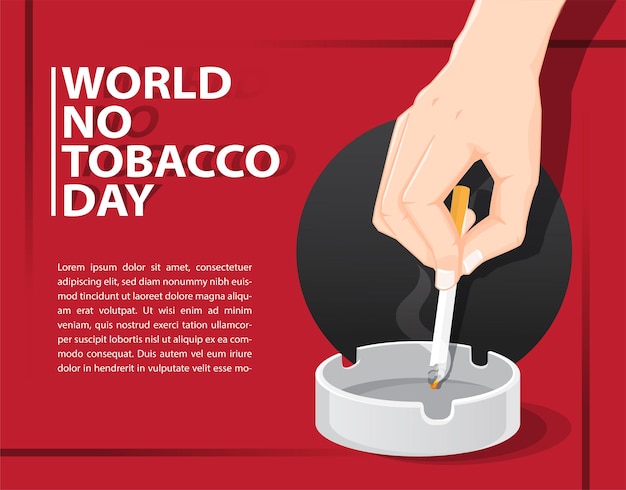 Stop tabak, Werelddag zonder tabak, Vectorillustratie