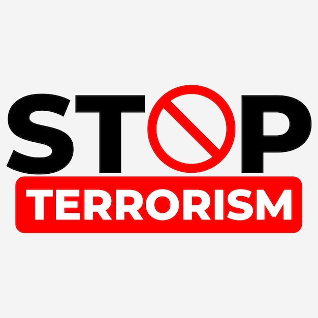 Векторная иллюстрация логотипа "Остановить терроризм"