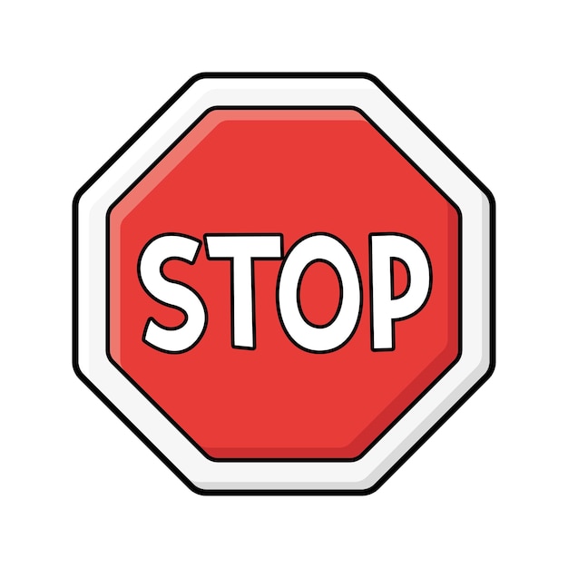Vector stop traffic sign